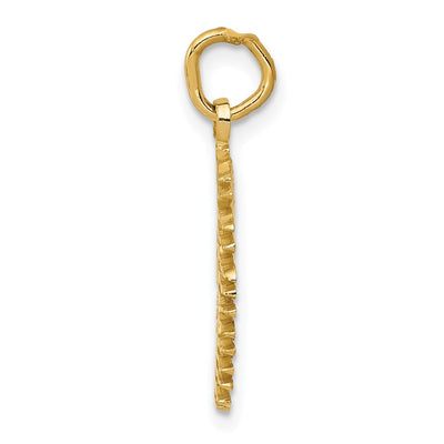 14K Sun Charm, 26 x 19mm