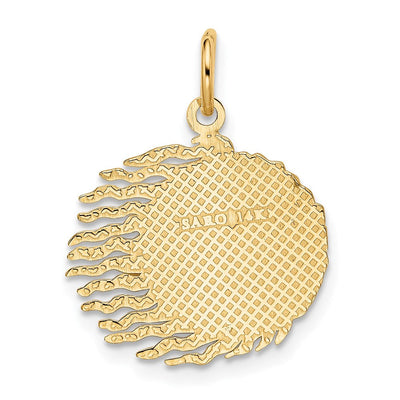 14K Sun Charm, 26 x 19mm
