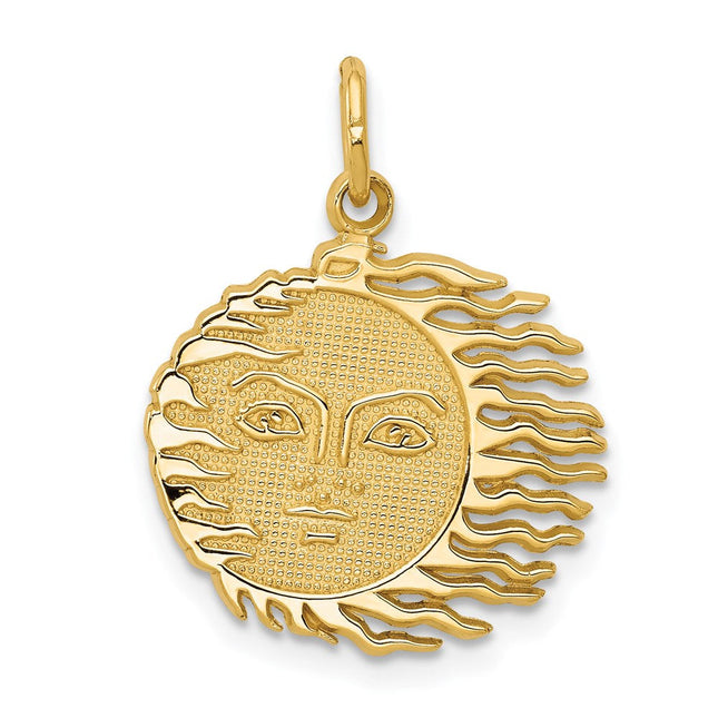 14k Sun Charm, 26 x 19mm