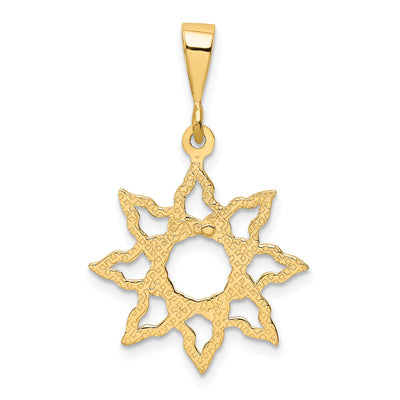 14K Sun Charm, 26 x 19mm