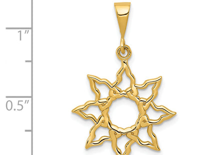 14k Sun Charm, 26 x 19mm