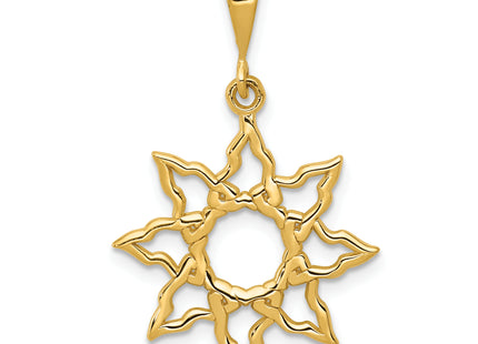 14k Sun Charm, 26 x 19mm