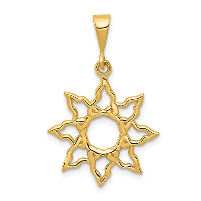 14K Sun Charm, 26 x 19mm
