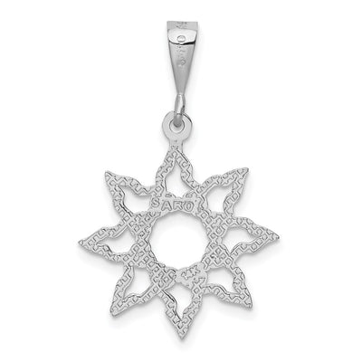 14K White Gold Sun Charm