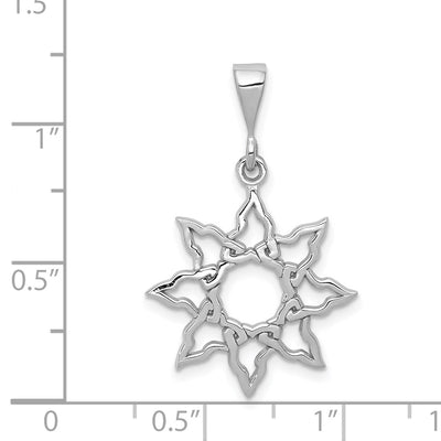 14K White Gold Sun Charm
