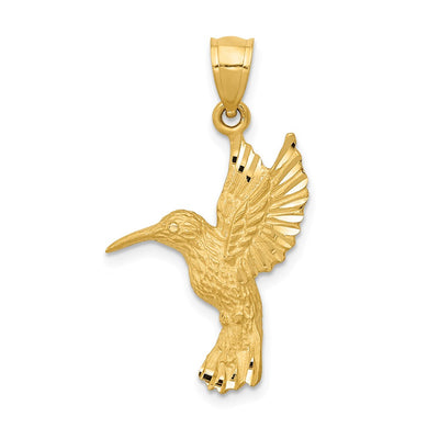 14K gold hummingbird pendant