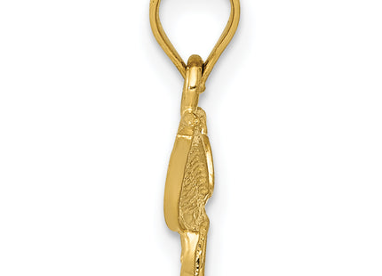 14K Diamond-cut Butterfly Pendant