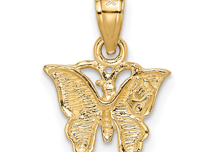 14K Diamond-cut Butterfly Pendant