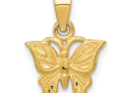 14K Diamond-cut Butterfly Pendant