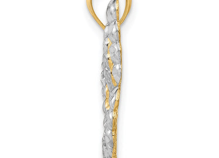 14k Yellow & Rhodium Pendants Style K3236 - Classique Jewelry Inc.