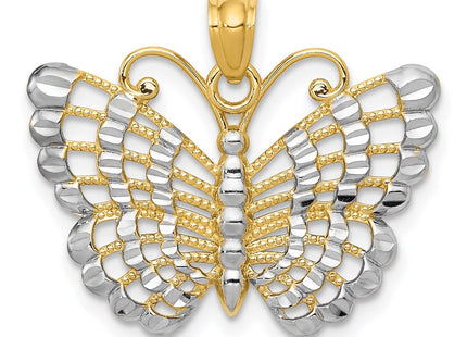 14k Yellow & Rhodium Pendants Style K3236 - Classique Jewelry Inc.