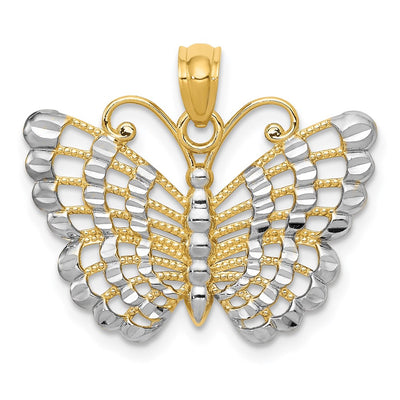 14K gold butterfly pendant