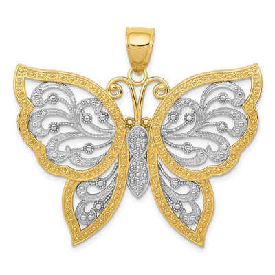 14K gold butterfly pendant