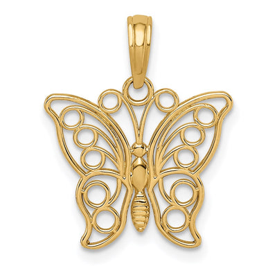 14K gold butterfly pendant