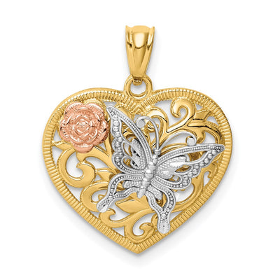 14K gold butterfly pendant