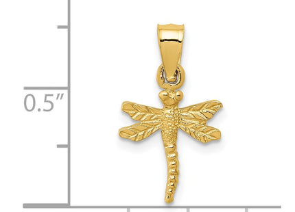 14K gold dragonfly pendant, another view