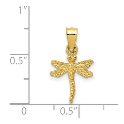 14K Dragonfly Pendant, 19 x 10mm
