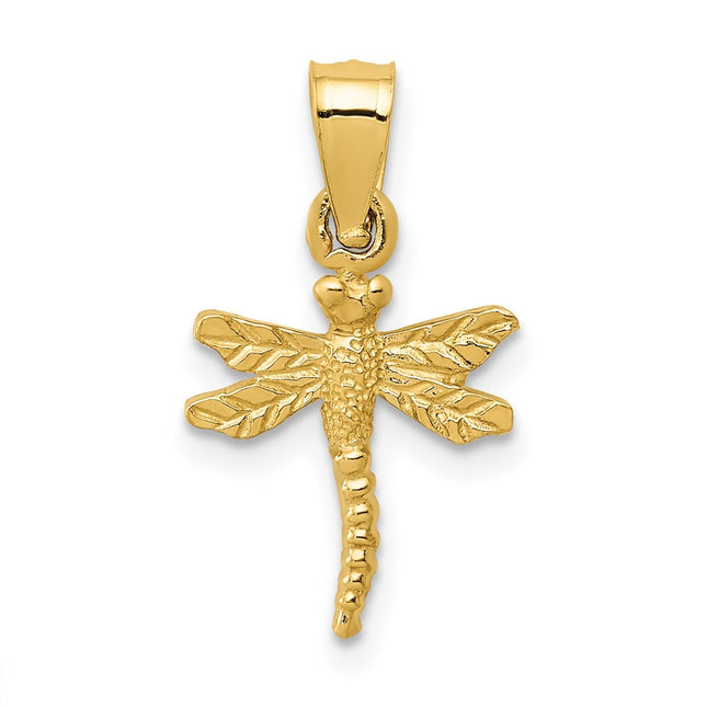 14k Dragonfly Pendant, 19 x 10mm