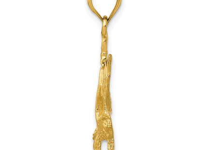 14K Satin Diamond-cut Eagle Pendant (Style K3273)