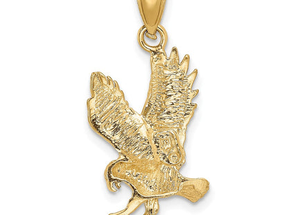 14K Satin Diamond-cut Eagle Pendant (Style K3273)