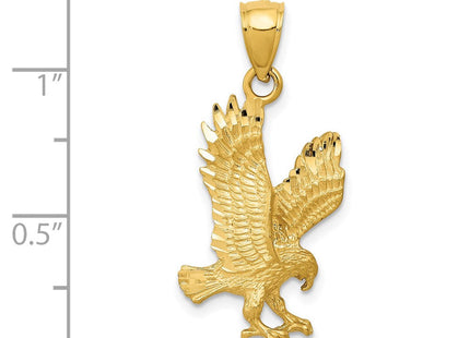 14K Satin Diamond-cut Eagle Pendant (Style K3273)