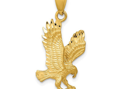 14K Satin Diamond-cut Eagle Pendant (Style K3273)