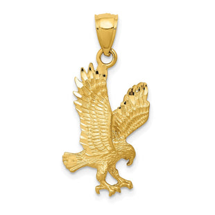 14K Satin Diamond-cut Eagle Pendant (Style K3273)