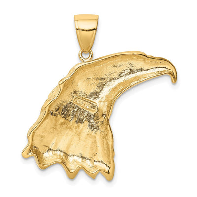 14K Eagle Head Pendant, 33.5 x 33mm