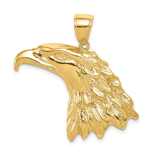 14k Eagle Head Pendant, 33.5 x 33mm