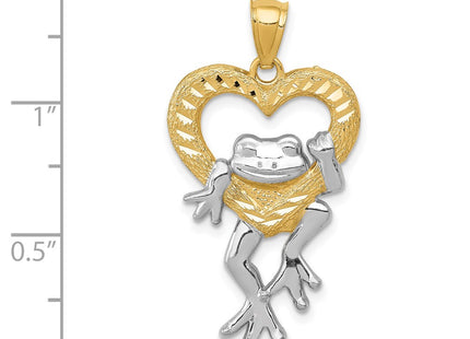 14k Yellow & Rhodium Pendants Style K3293 - Classique Jewelry Inc.