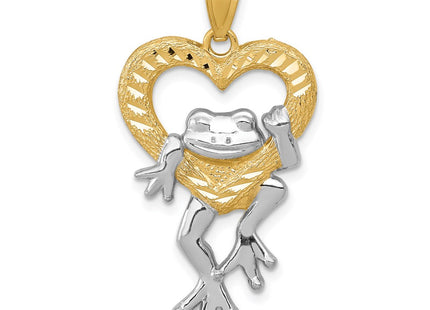 14k Yellow & Rhodium Pendants Style K3293 - Classique Jewelry Inc.
