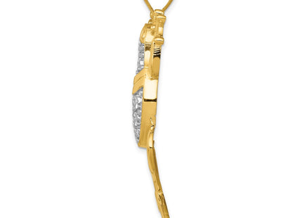 14k Yellow & Rhodium Pendants Style K3296 - Classique Jewelry Inc.