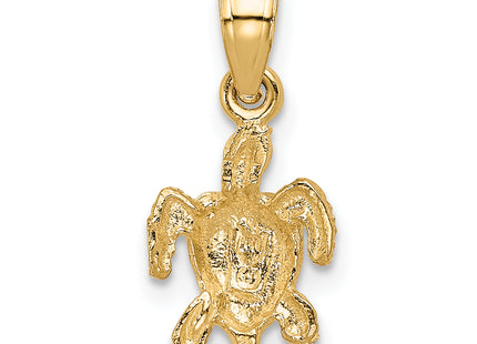 14K Turtle Pendant, 19 x 8mm