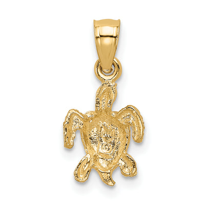 14K Turtle Pendant, 19 x 8mm