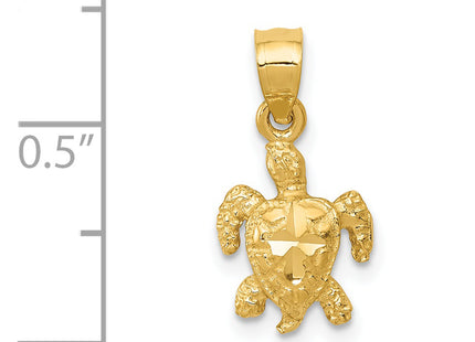 14K Turtle Pendant, 19 x 8mm