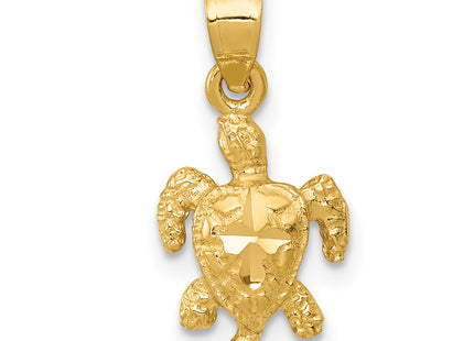 14K Turtle Pendant, 19 x 8mm