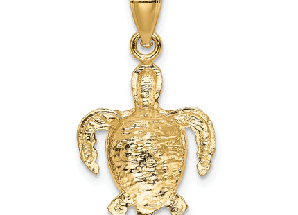 14K Turtle Pendant, 25 x 14.5mm