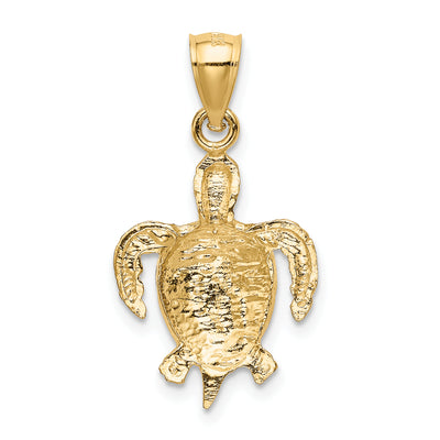 14K Turtle Pendant, 25 x 14.5mm