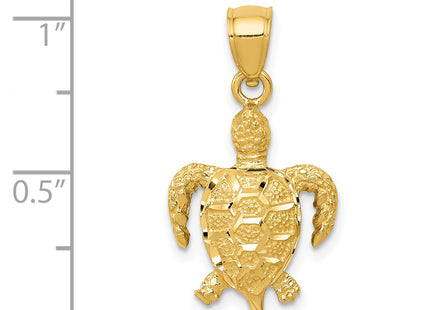 14K Turtle Pendant, 25 x 14.5mm
