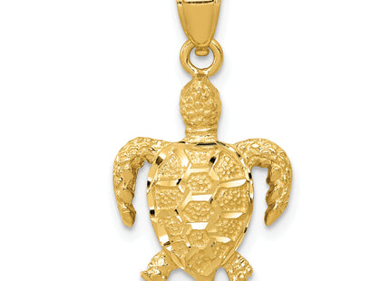 14K Turtle Pendant, 25 x 14.5mm