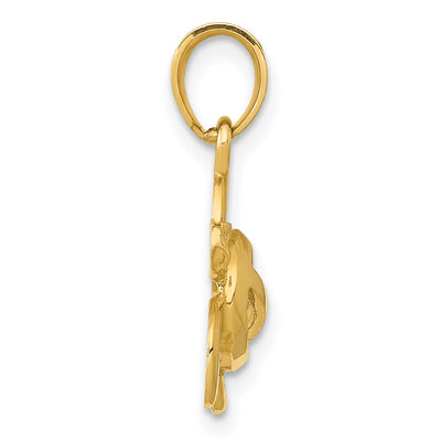 14K Open Turtle Pendant, 19.5 x 13mm