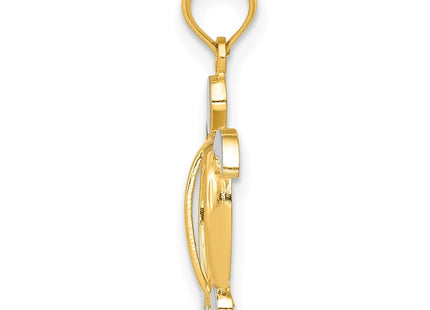 14k Yellow & Rhodium Pendants Style K3307 - Classique Jewelry Inc.