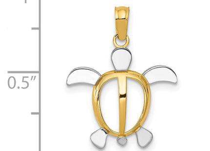 14k Yellow & Rhodium Pendants Style K3307 - Classique Jewelry Inc.