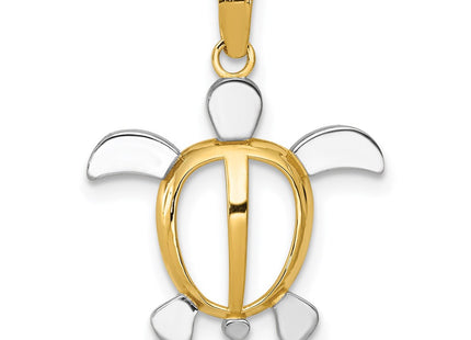 14k Yellow & Rhodium Pendants Style K3307 - Classique Jewelry Inc.