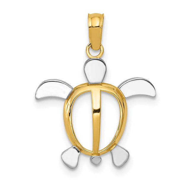 14k Yellow & Rhodium Pendants Style K3307 - Classique Jewelry Inc.