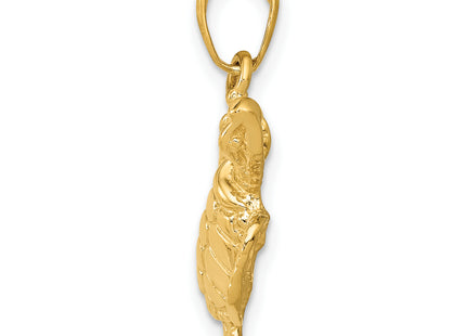 14k Sea Turtle Pendant, 20.5 x 19.8mm