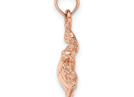 14k Rose Gold Textured Sea Turtle Charm (Style K3308R)