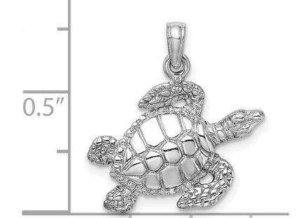 14K white gold charm, another view