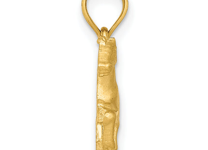 14K Diamond-cut Pig Pendant