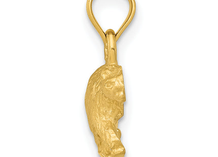 14K Diamond-cut Bear Pendant